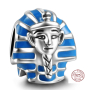 Charm Sterling silver 925 Egypt Pharaoh, bead on travel bracelet