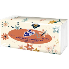 Linteo white paper handkerchiefs 2 ply 180 pcs in bag