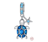 Charm Sterling silver 925 Turtle + starfish 2in1, animal bracelet pendant