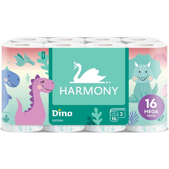 Harmony Kids Dino toilet paper, 3-ply, 16 rolls