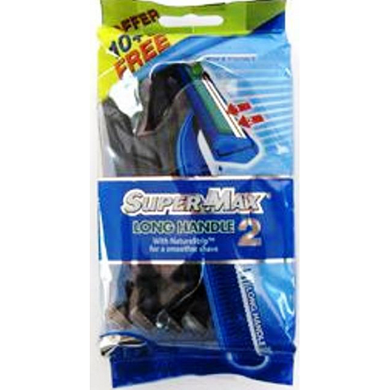 Super-Max Long Handle razors 2 razors for men 16 pieces