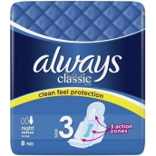 Always Classic Night sanitary pads with wings 8 pieces
