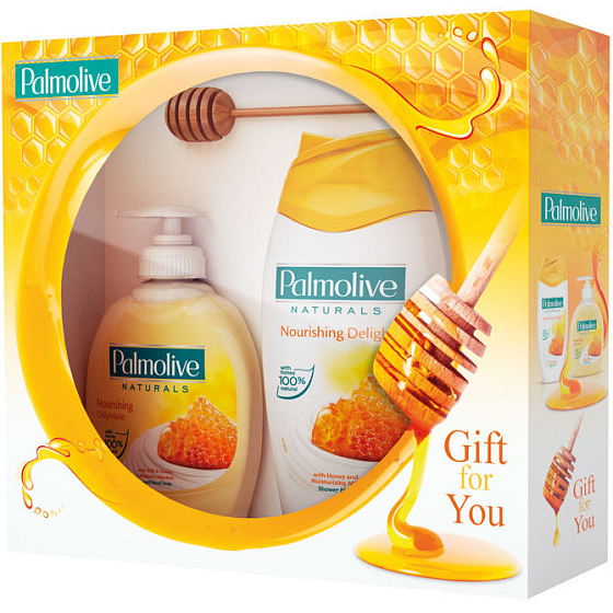 Palmolive Milk & Honey Natural Hydration Liquid Soap 300 ml + Milk & Honey Shower Gel 250 ml, cosmetic set