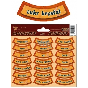 Stickers for golden spices, curves with hologram embossing 21 pieces 18 x 17 cm