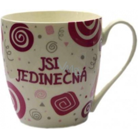 Nekupto Twister mug with the inscription You are unique pink 0.4 liter