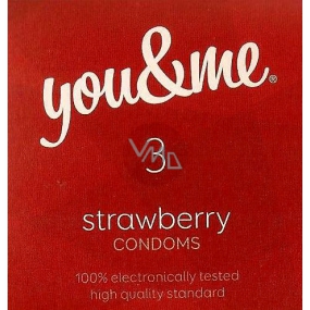 You & Me Strawberry transparent lubricated condom with the scent of strawberries 3 pieces