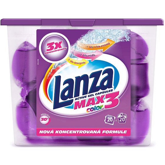 Lanza Max3 Color gel capsules for washing colored laundry 20 pieces