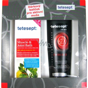 Tetesept Muscles and joints Rosemary + Camphor bath oil concentrate 125 ml + Dark Red shower gel for men 250 ml cosmetic set