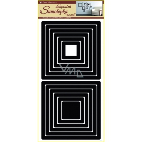 Square wall stickers black 2 sets 69 x 32 cm