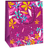 Ditipo Gift paper bag 11.4 x 6.4 x 14.6 cm purple colored leaves
