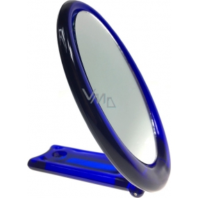 Mirror with handle oval blue 12 x 9.5 cm 60190
