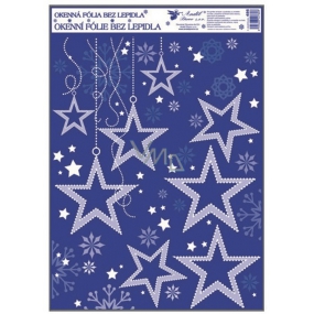 Window foil without glue corner with glitter and snow effect of the star 38 x 30 cm No.1