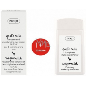 Ziaja Goat's milk SPF 20 concentrated day cream 50 ml + goat's milk two-phase eye and lip make-up remover 120 ml, duopack