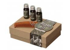 Apothecary87 Care oil for beard 3 x 10 ml + comb, cosmetic set for beard