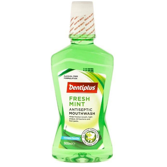 Dentiplus Fresh Mint mouthwash without alcohol, with mint flavor 500 ml