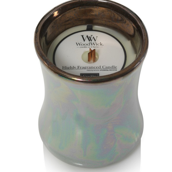 WoodWick Floral Nights Fig Leaf & Tuberose - Fig Leaf and Tuberose scented candle with wooden wick and lid glass small 85 g Limited 2019