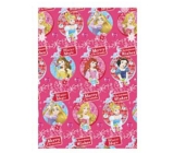 Ditipo Gift wrapping paper 70 x 200 cm Christmas Disney Princess Winter Magic dark pink