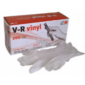 V-R Gloves Vinyl Disposable Powder-Free Ambidextrous Size M Box of 200 Pieces