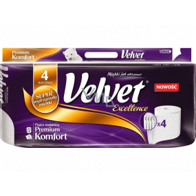 Velvet White Excellence Premium Comfort luxury toilet paper 4 ply 8 pieces
