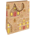 Nekupto Gift kraft bag 28 x 37 cm Christmas Houses, gingerbread 602 WKHL
