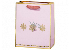BSB Luxury gift paper bag 23 x 19 x 9 cm Christmas pink with gold flakes VDT 447 A5