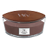 WoodWick Stone Washed Suede - Washed suede scented candle with wooden wide wick and lid glass boat 453 g