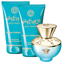 Versace Dylan Turquoise eau de toilette for women 50 ml + body gel 50 ml + shower gel 50 ml, gift set for women