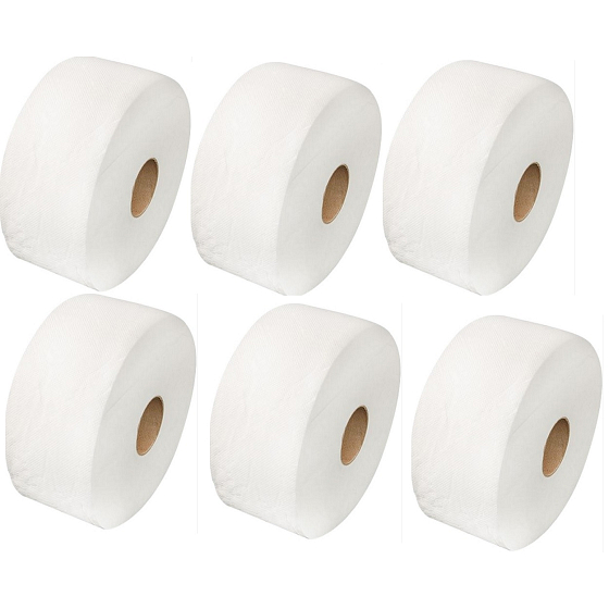 Jumbo 190 toilet paper 75% whiteness for 2 ply tray 6 pcs