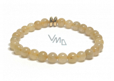 Quartz with Rutile gold bracelet elastic natural stone, ball 6 mm / 16-17 cm, the most perfect healer