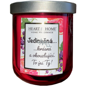 Heart & Home Fresh grapefruit and blackcurrant soy scented candle with You are unique 110 g