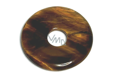 Tiger's Eye Donut natural stone 30 mm, stone of sun and earth, stone of sun and earth, brings luck and wealth