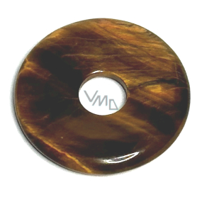 Tiger's Eye Donut natural stone 30 mm, stone of sun and earth, stone of sun and earth, brings luck and wealth
