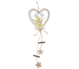 Wooden heart with goose for hanging 41 cm