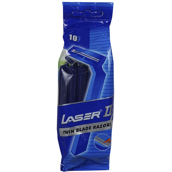 Laser II disposable 2-blade shaver for men 10 pieces