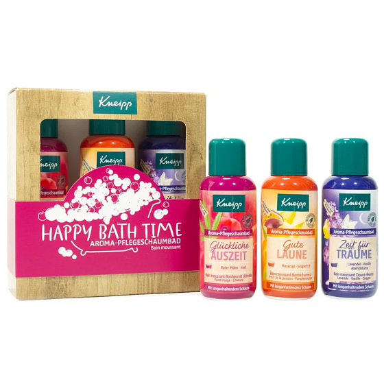 Kneipp Happy Bathing Dreaming Time bath foam 100 ml + Good mood bath foam 100 ml + Good old time bath foam 100 ml, cosmetic set