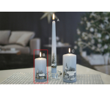 Lima Relief Metal candle frost effect light blue cylinder 50 x 100 mm