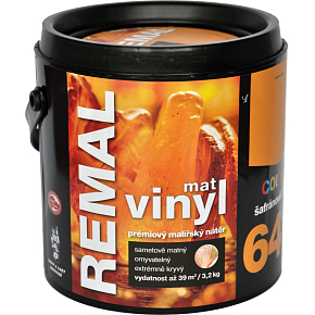 REMAL Vinyl Color Matt Washable Wall Paint, 640 Saffron Yellow, 3.2 kg