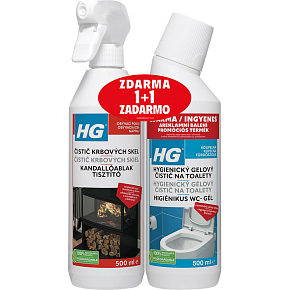 HG Fireplace Glass Cleaner and Glass Door Cleaner for Fireplaces and Stoves, 500 ml + Free HG Toilet Hygiene Gel 500 ml