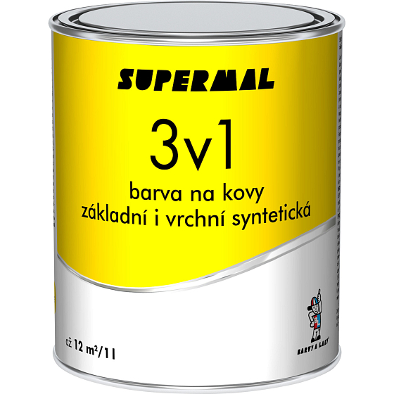 Supermal 3v1 S2177 0530 medium green top synthetic paint for metals, 0.6 l