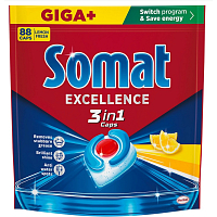 Somat Excellence 3v1 Lemon dishwasher tablets 88 pcs