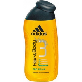 Adidas 3 Pro Relax shower gel for body and hair for men 250 ml