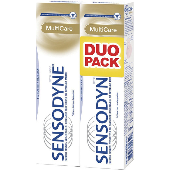 Sensodyne Multi Care toothpaste strengthens teeth and gums and removes hypersensitivity of tooth necks 2 x 75 ml, duopack