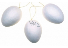 Egg made of white pulp for hanging in a 6 cm bag of 12 pieces