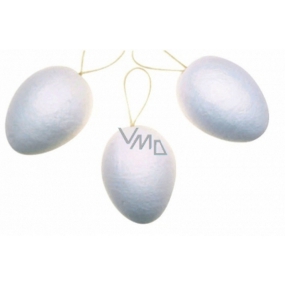 Egg made of white pulp for hanging in a 6 cm bag of 12 pieces