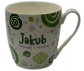 Nekupto Twister mug named Jakub green 0.4 liters