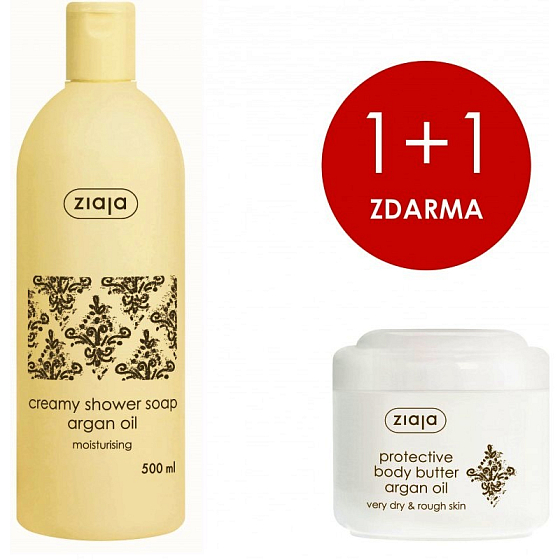 Ziaja Argan Oil Body Butter 200 ml dry and irritated skin + Argan Oil cream soap with oil 500 ml, duopack