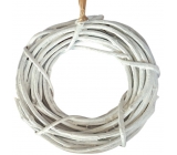 Wicker wreath white 22 cm