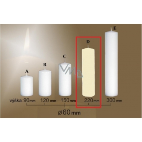Lima Gastro smooth candle ivory cylinder 60 x 220 mm 1 piece