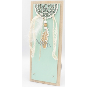 Nekupto Home Decor Wooden Board with Hooks Green 12 x 30 cm