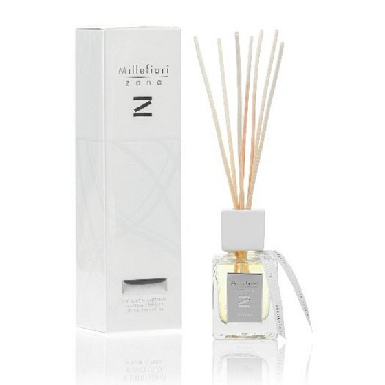 Millefiori Milano Zona Oxygen - Oxygen Diffuser 100 ml + 7 stalks 25 cm long for smaller spaces lasts 5-6 weeks